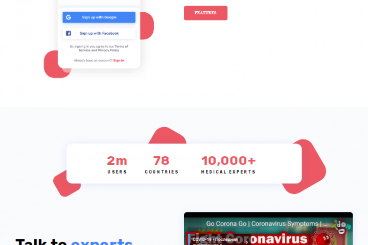 Landing page GoCorona