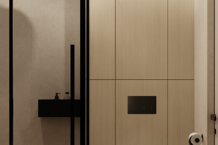 Визуализация санузла в студии 22 м