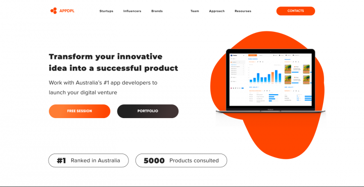 Первый экран Landing Page