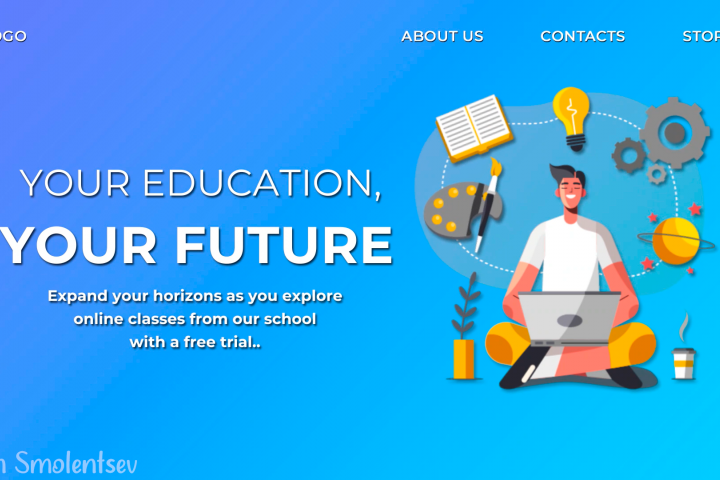 Макет сайта по образовательным курсам