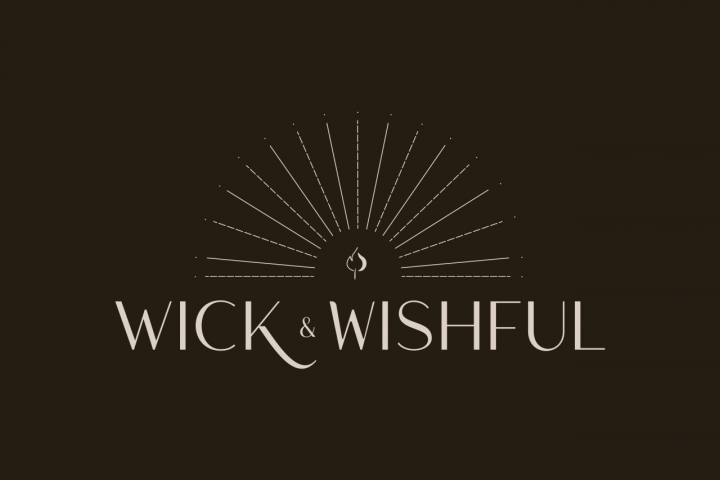 Логотип для компании по производству свечей Wick&Wishful