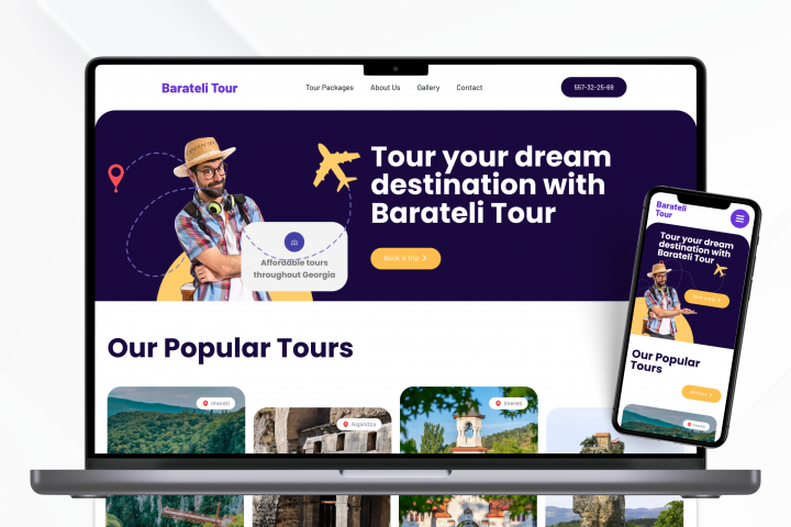 Barateli Tour - Лэндинг на WordPress