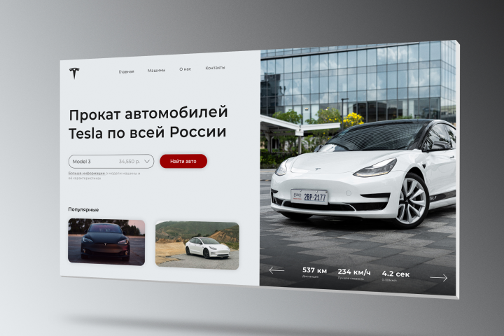 Первый экран "Tesla"