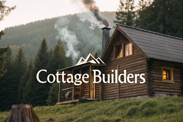 Логотип фирмы, которая строит коттеджи.