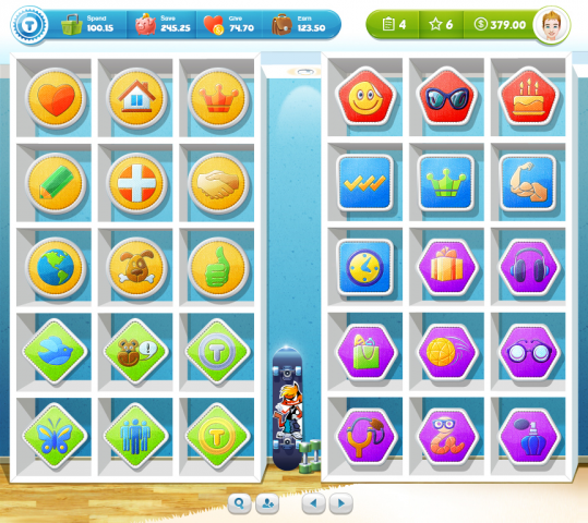 «Tykoon» Бейджики-ачивки и иконки меню для приложения.