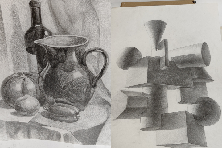 Графика, уголь и карандаш