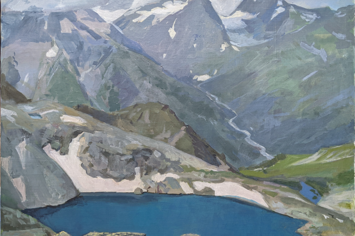 Пейзаж с горным озером