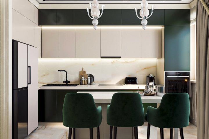 Визуализация кухни-гостиной