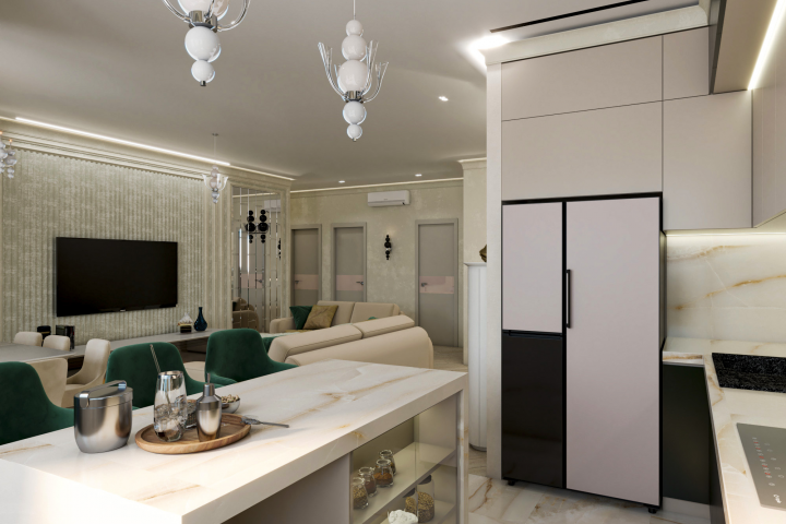 Визуализация кухни-гостиной