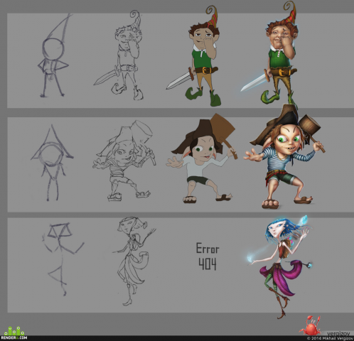 Концепт-арт персонажа в анимационном стиле