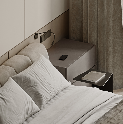 Интерьер спальни в стиле минимализм в Москве