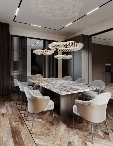 Столовая в тёплой гамме