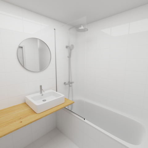 Ванная комната в белых тонах