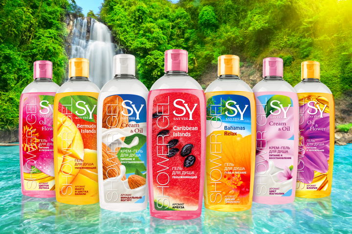 дизайн этикеток гелей для душа