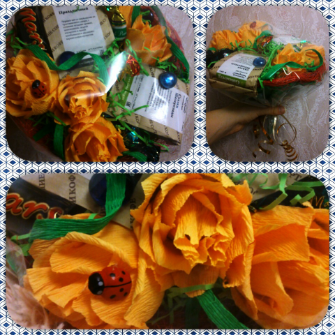 Конфетный букет маленький