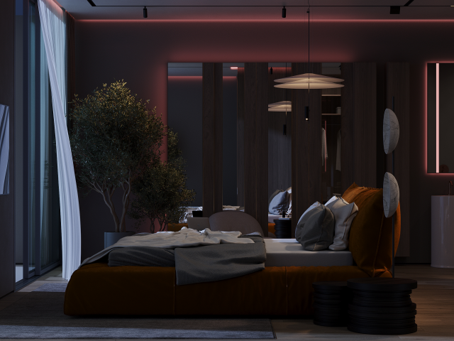 DUBAI HILLS:BEDROOM NIGHT