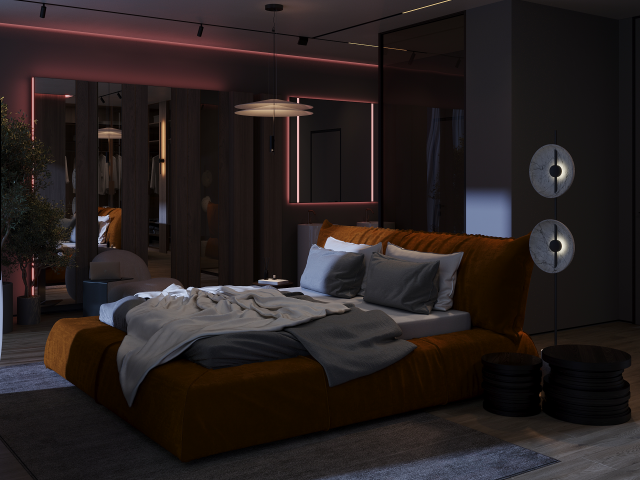 DUBAI HILLS:BEDROOM NIGHT