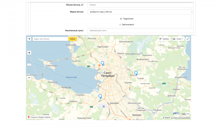 Калькулятор доставки на javascript + API yandex карты