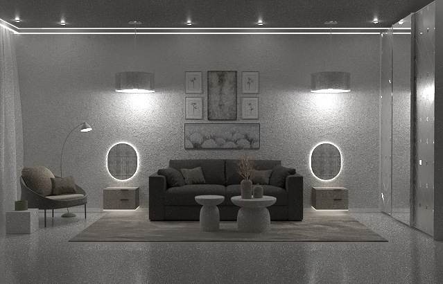 Рендер гостинной