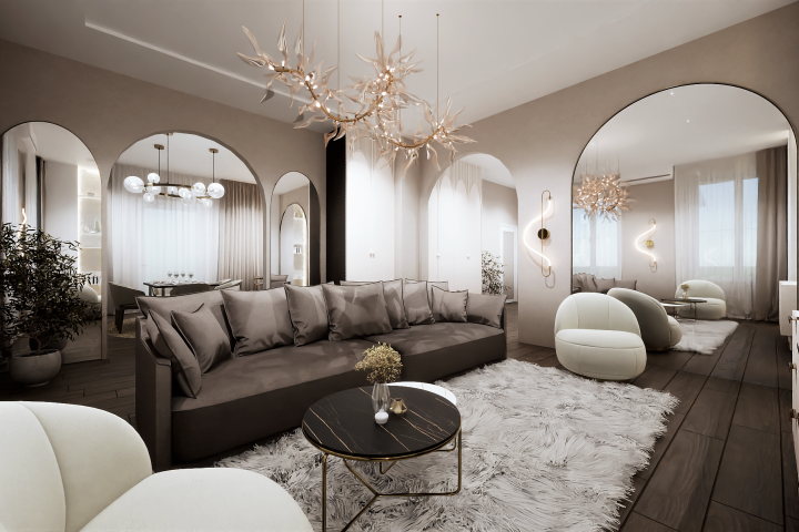 Дизайн -проект интерьера квартиры в стиле Неоклассика