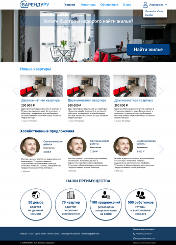 Платформа для сдачи недвижимости «ВарендуРу»