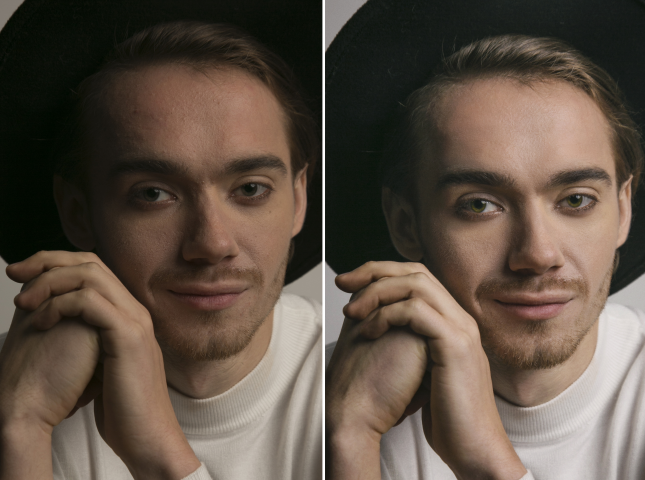 ретушь портретов с сохранением текстуры кожи