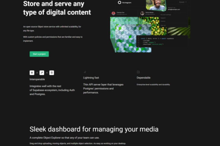 supabase (Сайт облачного хранилища)