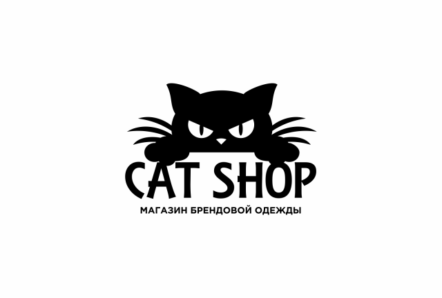 Лого для магазина брендовой одежды "Сat Shop"