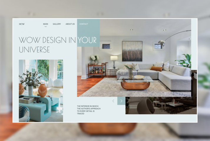 Главный экран для мебельной компании