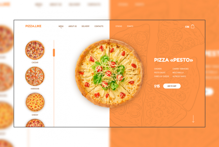 Landing Page + Web-приложение для ресторана пиццы