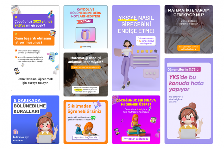Рекламные креативы для проекта Exam.Camp