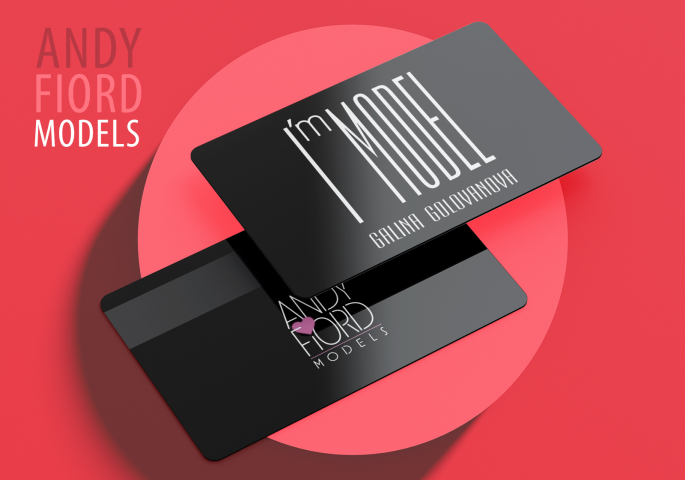 Пластиковая карта для модельного агентства "Andy Fiord Models"