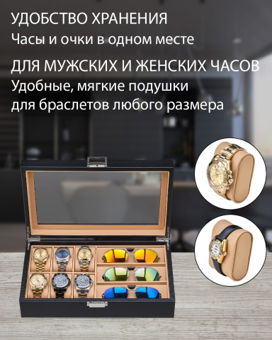 инфографика для маркетплейсов. Шкатулка для часов