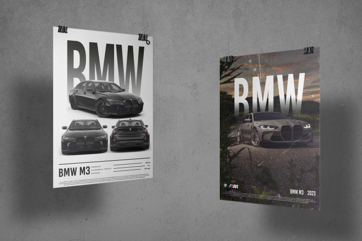 Плакат с машиной