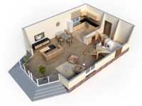 3d планировка коттеджа