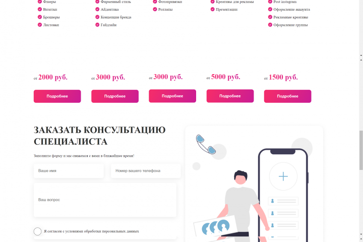 Верстка сайта sensei media