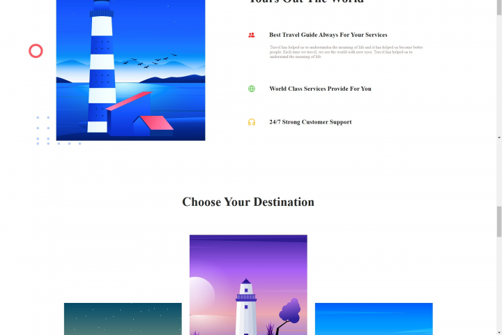 Верстка landing page Travel