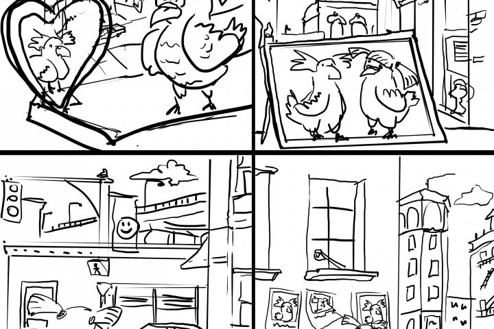 Эскиз "Думаю о тебе".