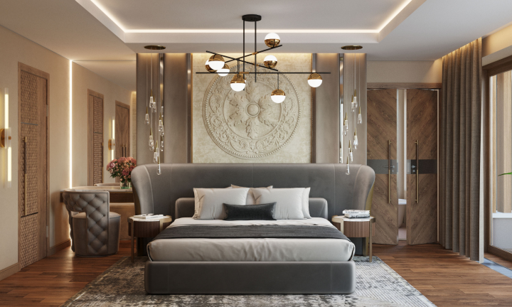 Роскошный интерьер загородного дома в Московской области