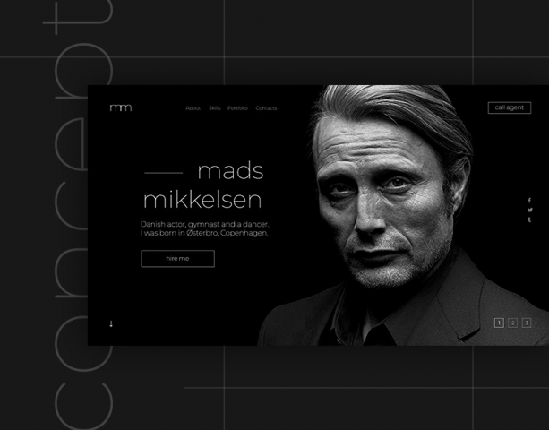 Landing page for Mads Mikkelsen