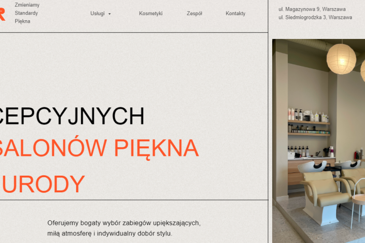 Многостраничный сайт для салона красоты в Польше