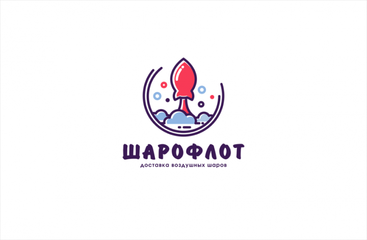 Логотип для доставки воздушных шаров Шарофлот