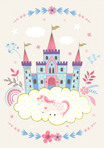 Воздушный замок. Графический постер.