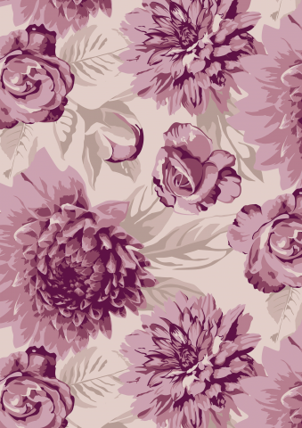 Пионы и розы, набивка.