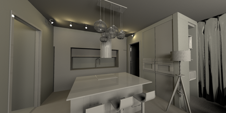 Объемно-пространственное решение. Кухня