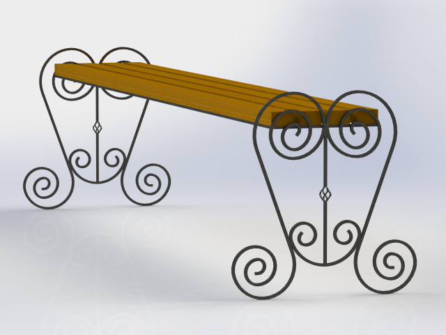 Кованая скамейка