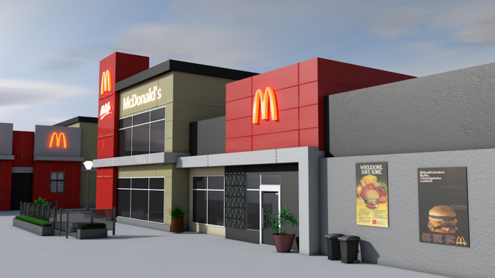 3д модель здания McDonald’s