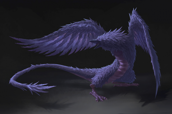 Концепт-арт / Эскиз существа "Crow-dragon"