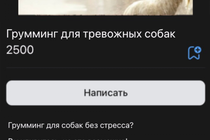 Карточки товаров и услуг для грумминг салона