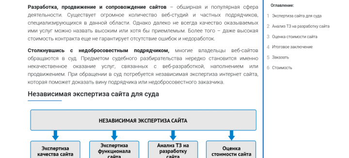 Независимая экспертиза сайта